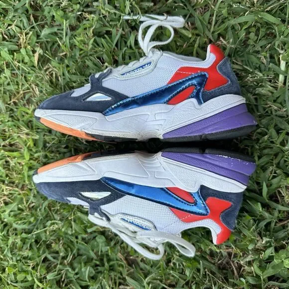 Adidas Originals Women’s Size 6 Shoes Falcon Crystal White Collegiate Navy - Picture 6 of 12